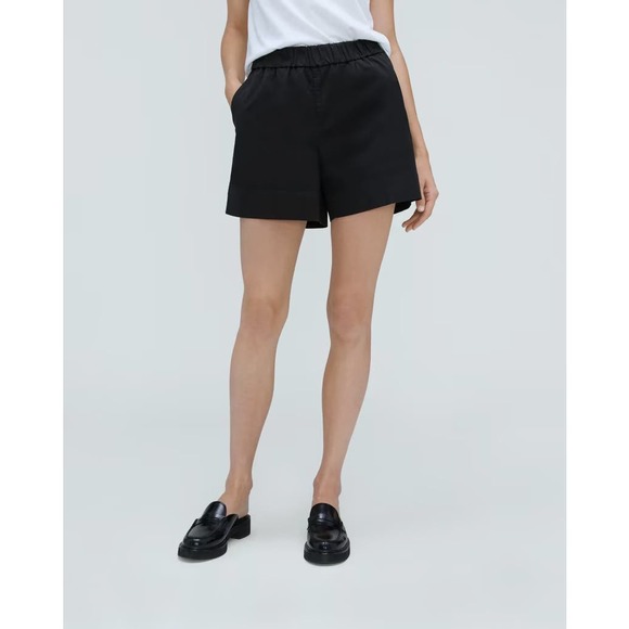 Everlane Pants - Everlane The Easy Short Cotton Pull-on Elastic Waist Shorts in Black Size 12 XL